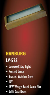 Hanburg LV 52 S Surface Mount Low Voltage Solid Cast Brass Step Light