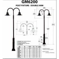GM 6200  Powder-coated cast aluminum Pole Light / Parking lot lighting / Street Light / Dark Sky